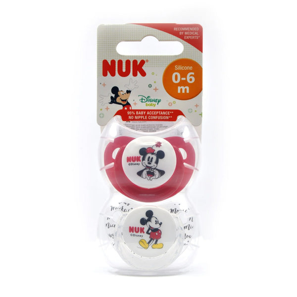 NUK Pacifier Silicone Size 1 Mickey (2 Pcs)