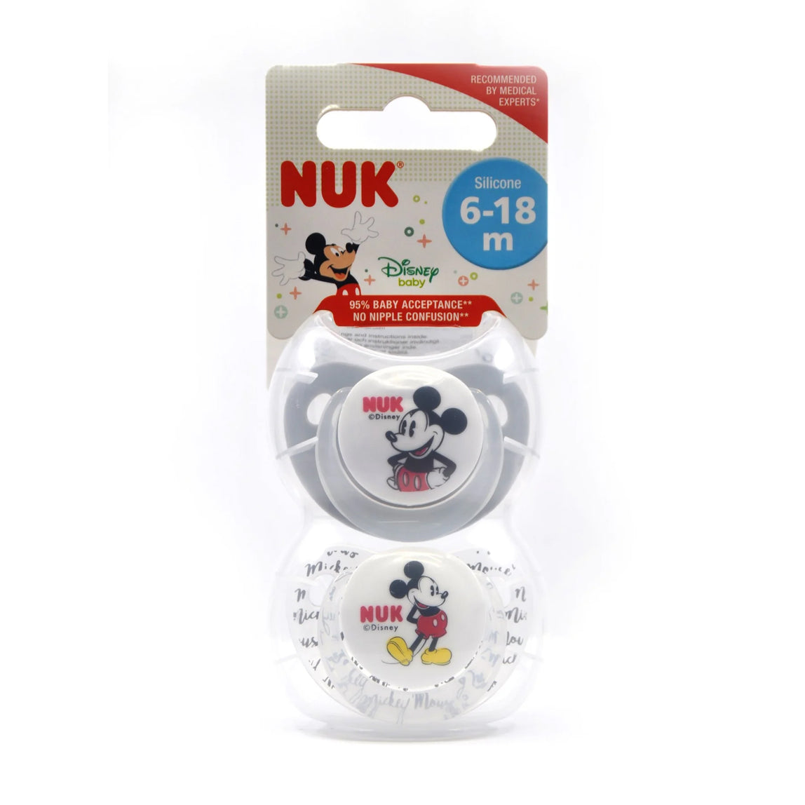 NUK Pacifier Silicone Size 2 Mickey (2 Pcs) - MamaApp
