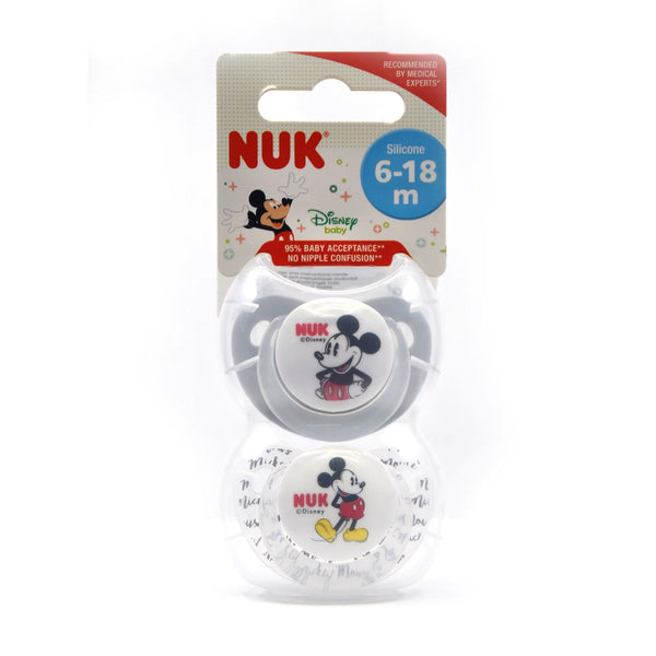 NUK Pacifier Silicone Size 2 Mickey (2 Pcs)