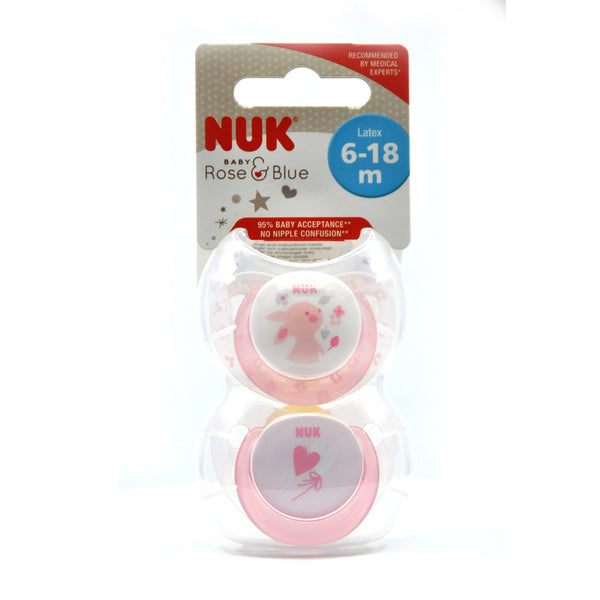 NUK Pacifier Size 2 Baby Rose (2 Pcs)