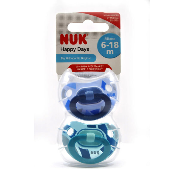 NUK Pacifier Silicone Size 2 Happy Days (2 Pcs)