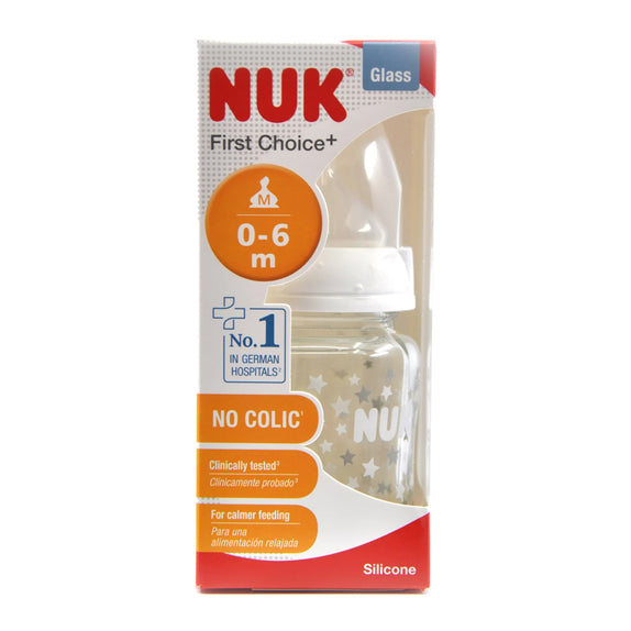 NUK First Choice Plus Bottle Glass Silicone Size 1 120ml - MamaApp
