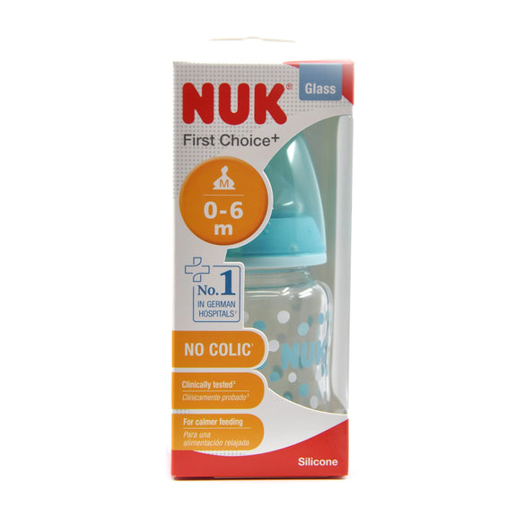 NUK First Choice Plus Bottle Glass Silicone Size 1 120ml - MamaApp