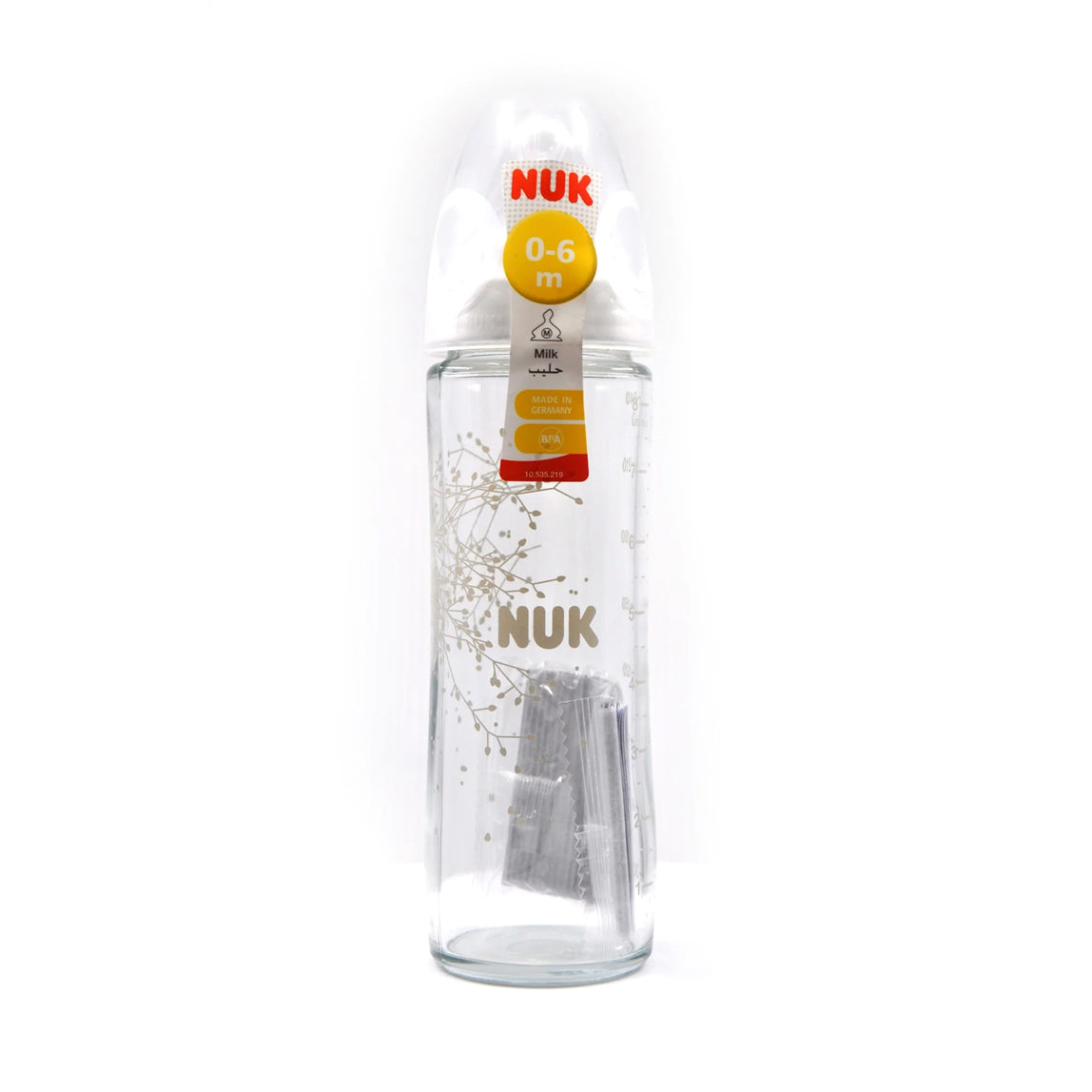 NUK Classic Glass Bottle  Silicone Size 1 240ml - MamaApp