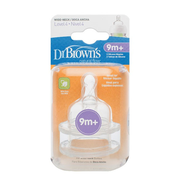 Dr. Brown's Natural Flow Level 4 Wide Neck  Silicone Nipple