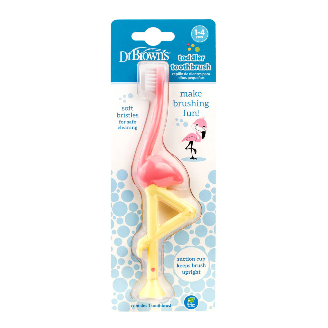 Dr. Brown's Infant to Toddler Toothbrush (Flamingo) - MamaApp