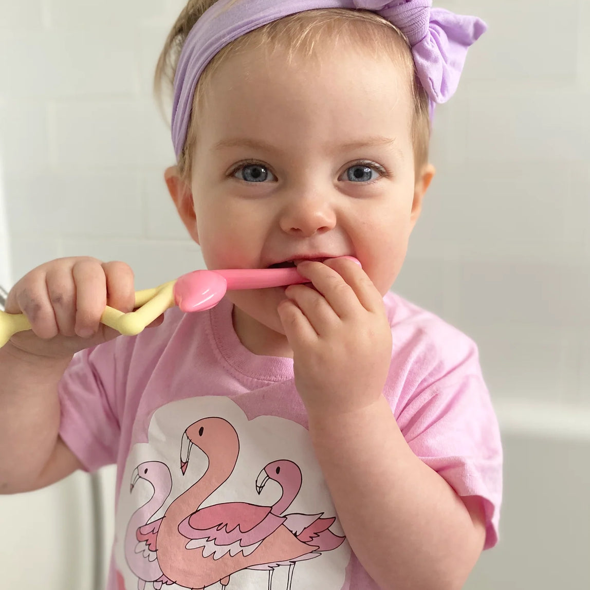 Dr. Brown's Infant to Toddler Toothbrush (Flamingo) - MamaApp