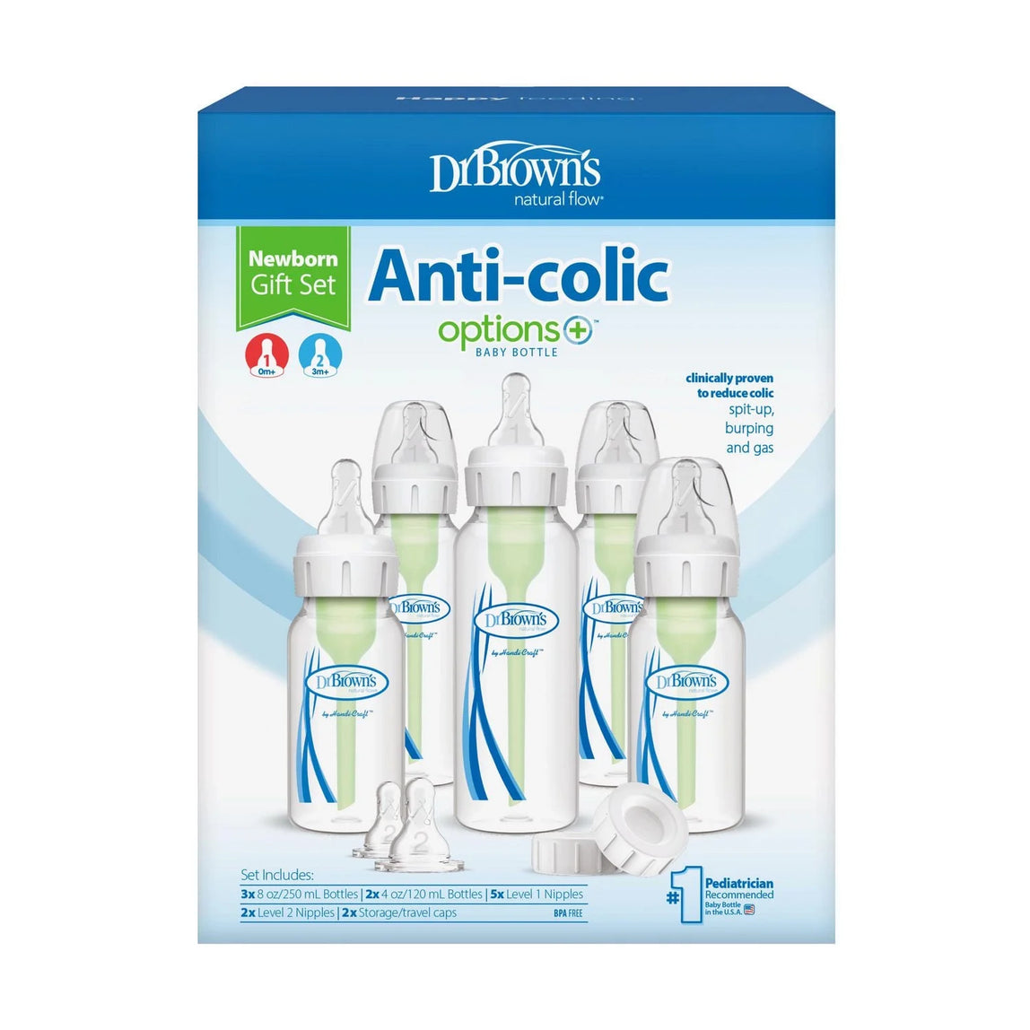 Dr Brown's Options+ Anti Colic Bottle Newborn Gift Set - MamaApp