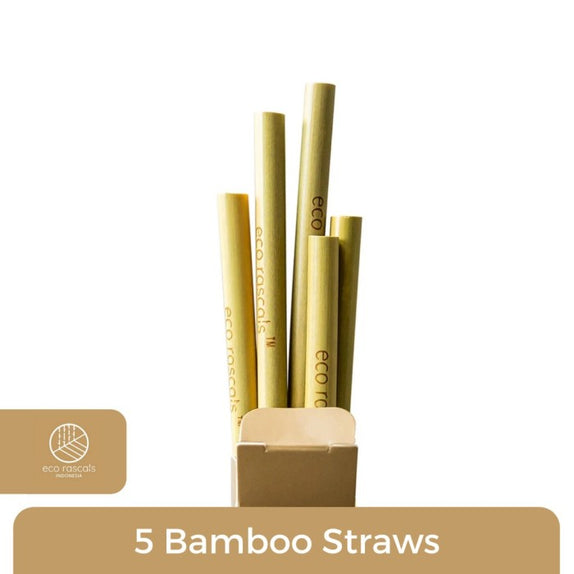 Eco Rascals 5 Pcs Reusable Bamboo Straws - MamaApp