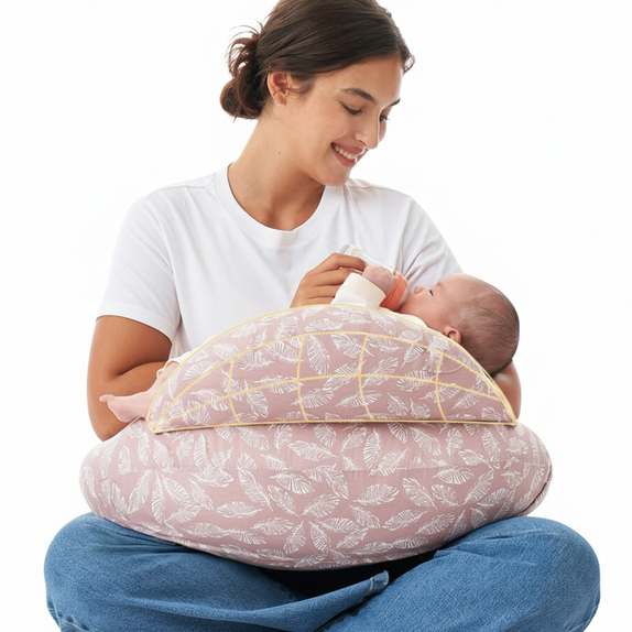Momcozy Multifunctional and Adjustable Nursing Pillow (Light Pink)