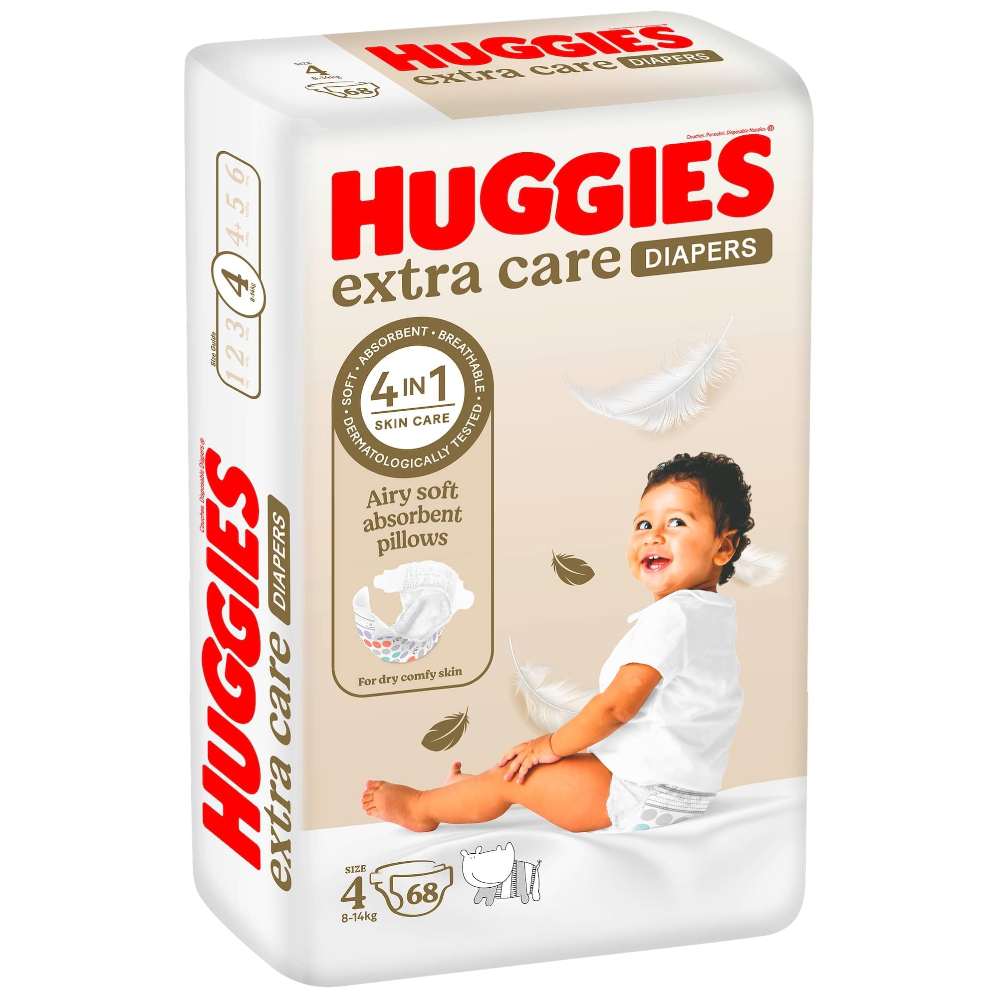Huggies Diaper Extra Care Size 4 Jumbo Pack (68's)
