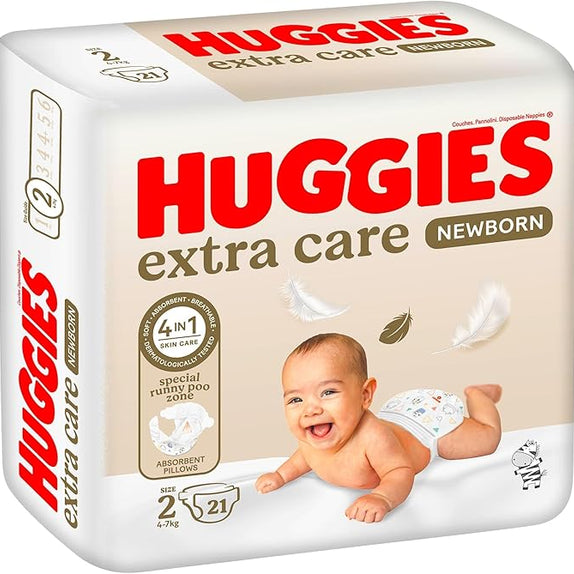 Huggies Diaper Extra Care Newborn Size 2 (21's) - MamaApp
