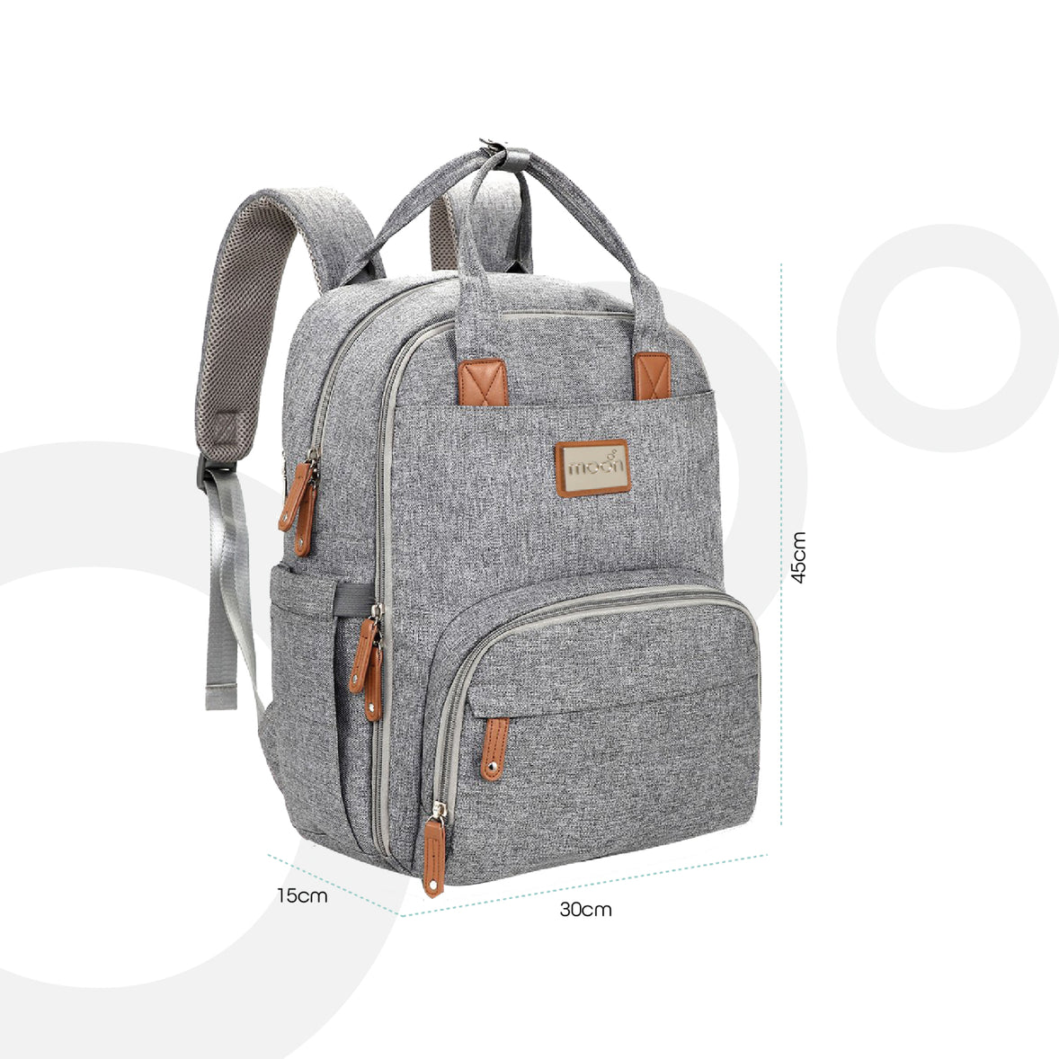 MOON KaryMe – Backpack Diaper Bag – Light Grey