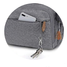 مون- شنطة ظهر للحفاضات - رمادي