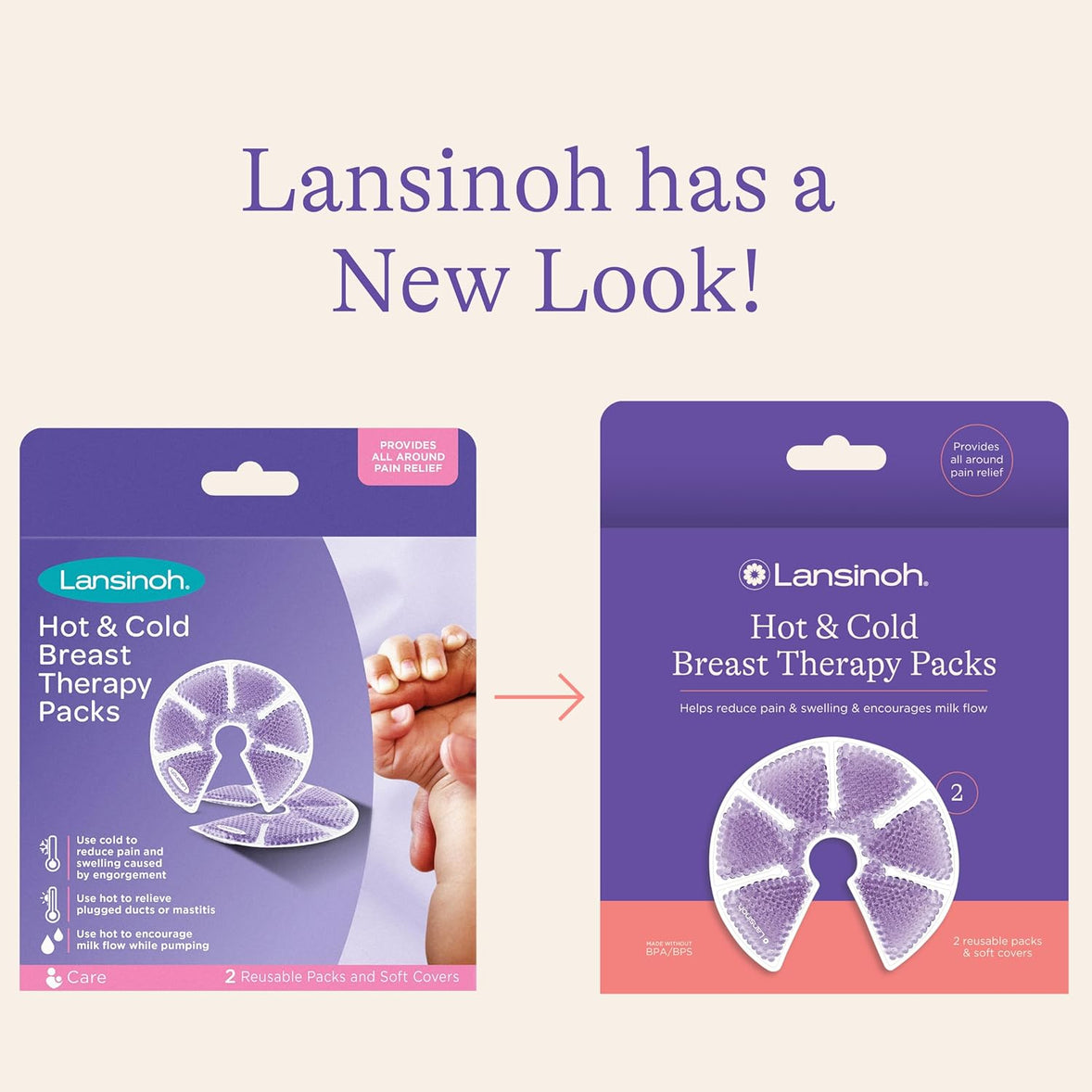 Lansinoh Therapy Packs with Soft Covers, Hot and Cold Breast Pads - 2pk