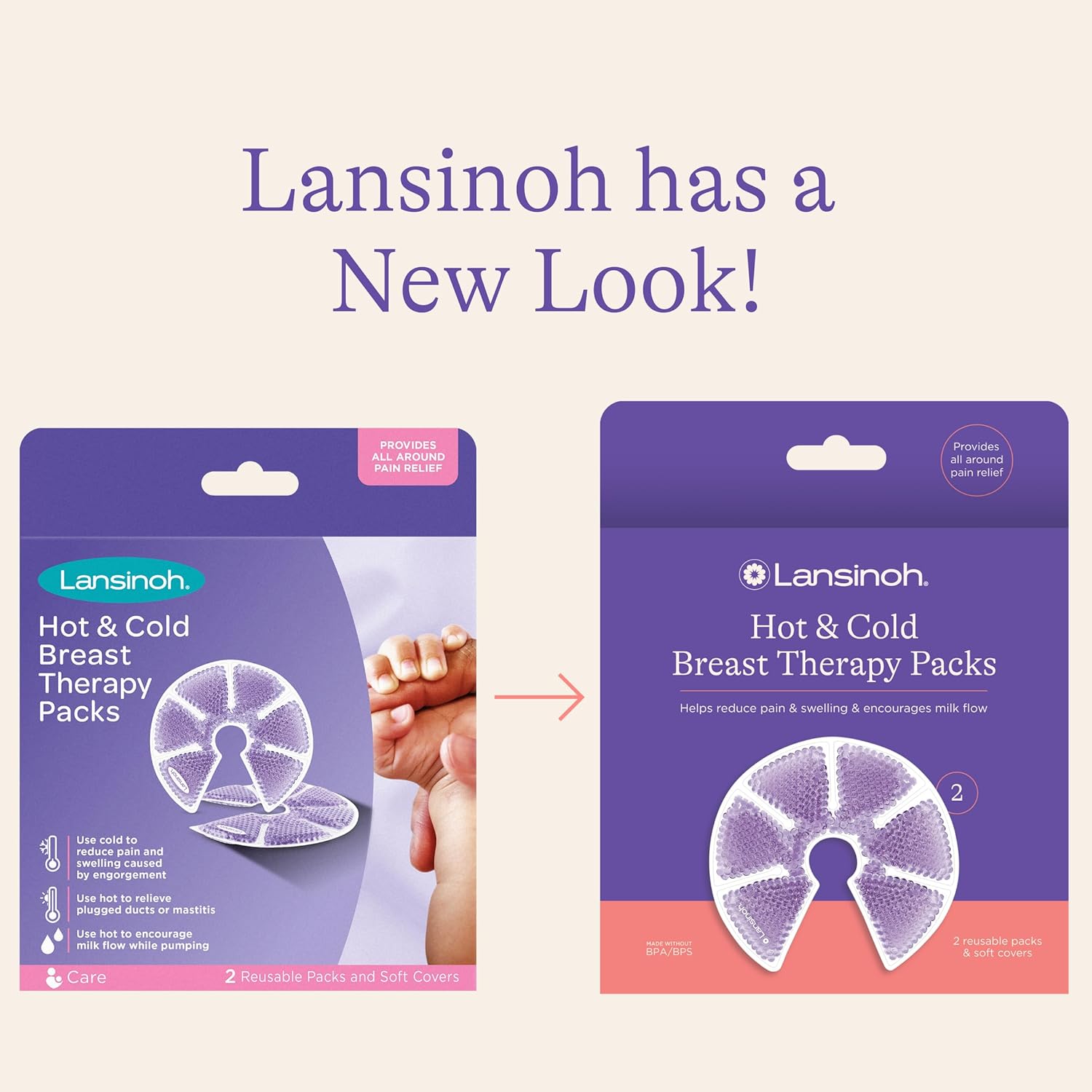 Lansinoh Therapy Packs with Soft Covers, Hot and Cold Breast Pads - 2pk