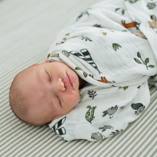 Little Unicorn Cotton Muslin Swaddle-Forest Friends