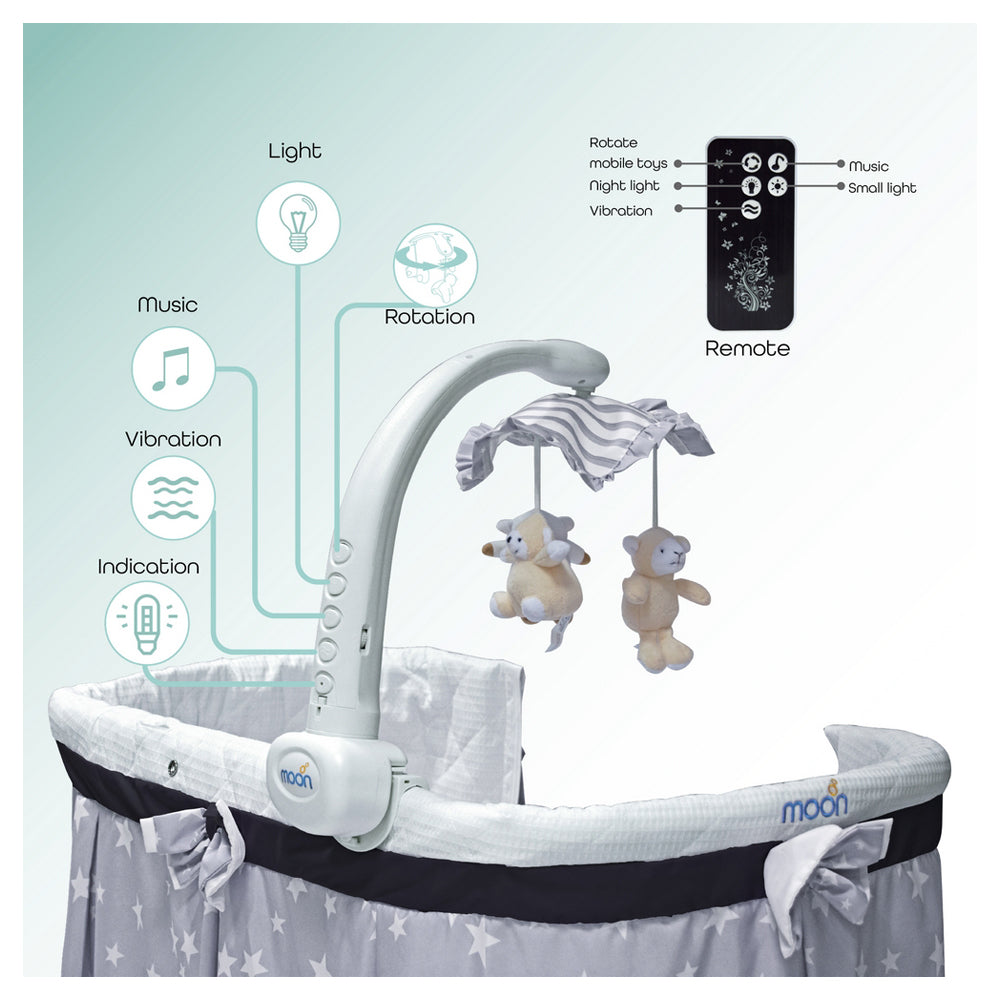 MOON Soffy - 4 in 1 convertible cradle -Grey Star