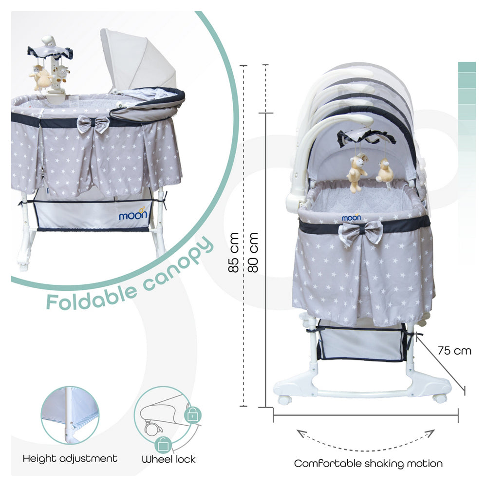 MOON Soffy - 4 in 1 convertible cradle -Grey Star