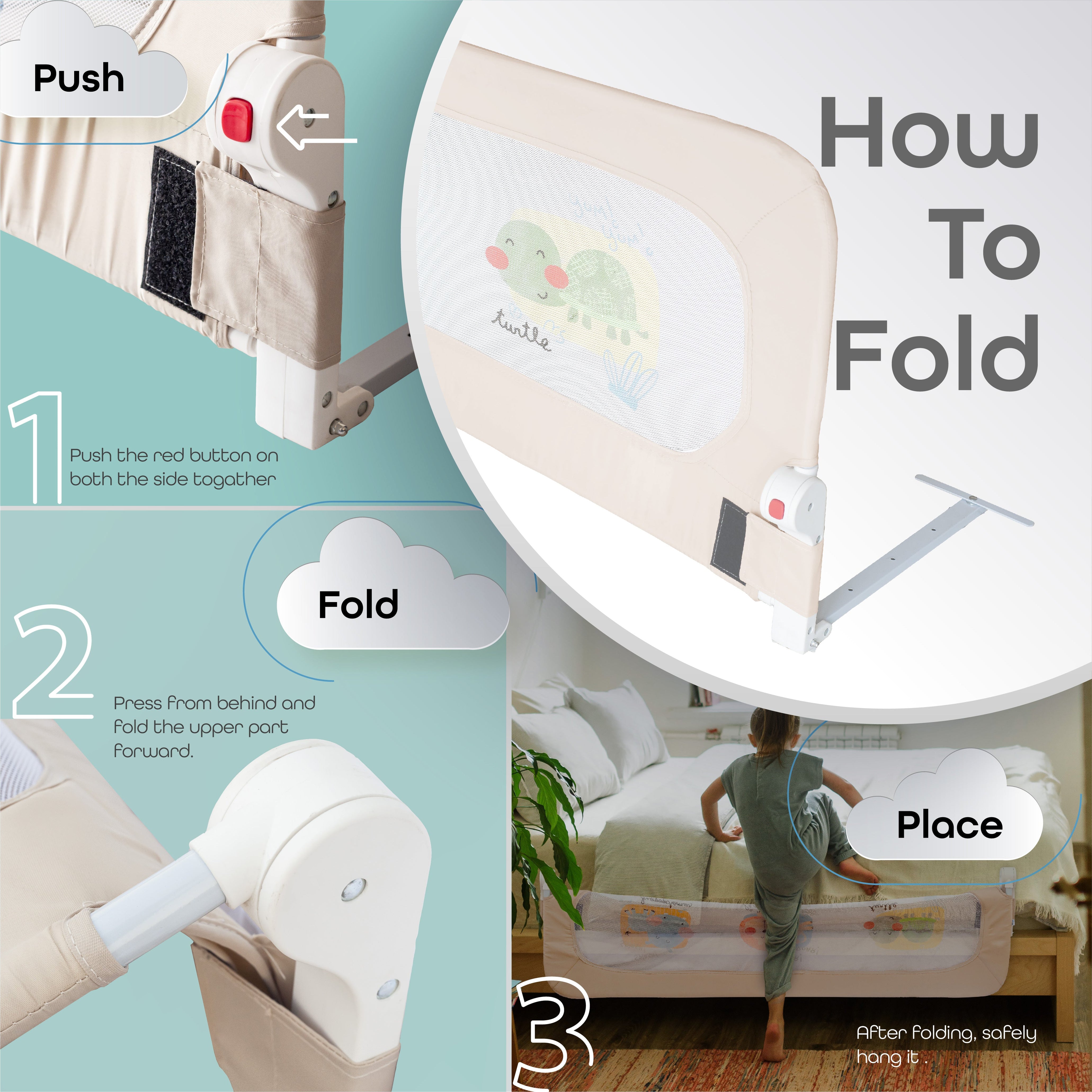 MOON Sequr Bed Rail – Blue (1.5 m)