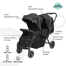 MOON Dois - Twin Stroller - Black, Twin Baby Stroller Pram