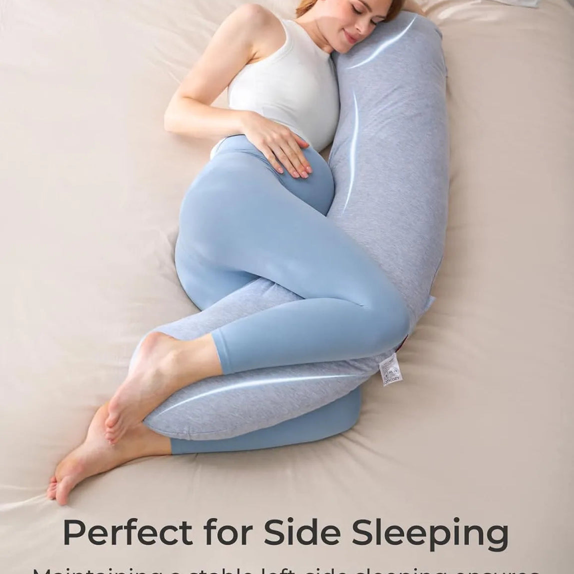 Momcozy J Shaped Maternity Body Pillow