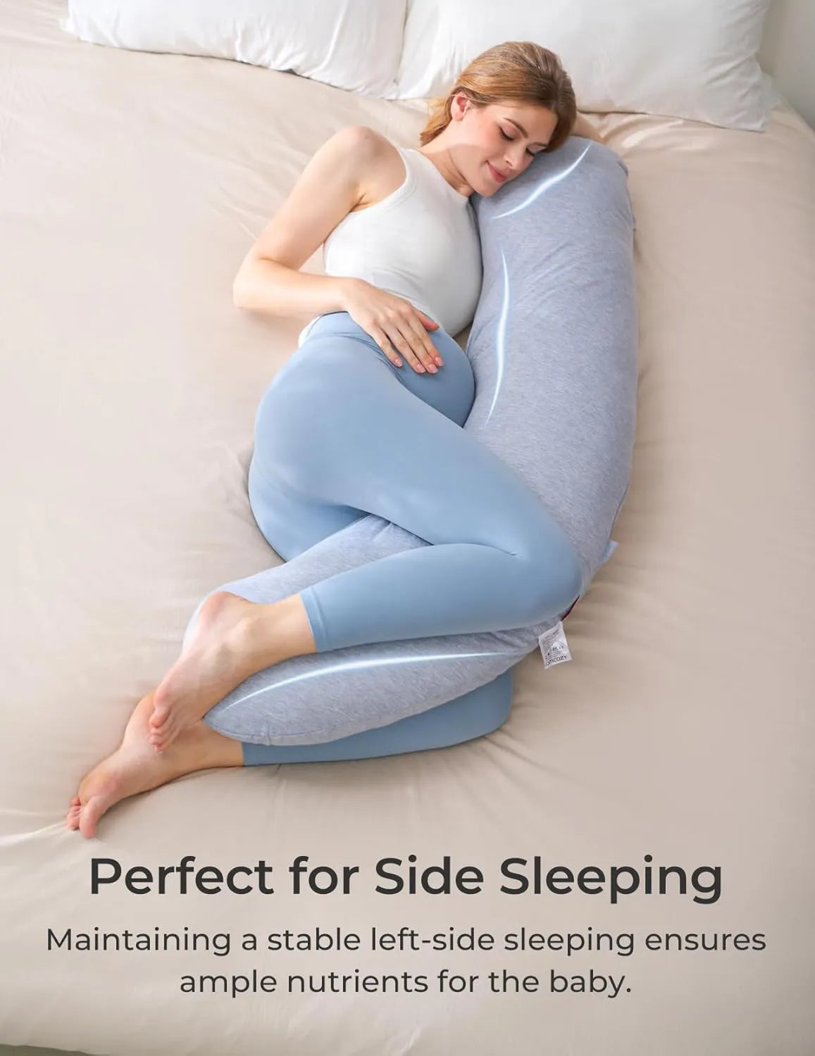 Momcozy J Shaped Maternity Body Pillow