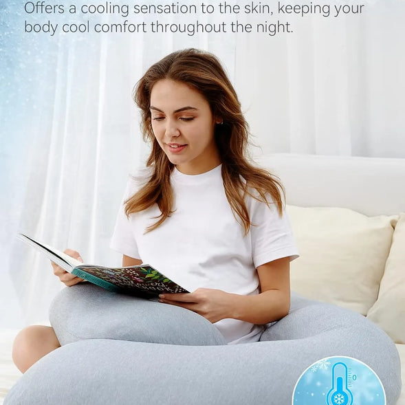 Momcozy U-Shaped Cooling Fabric Pregnancy Pillow