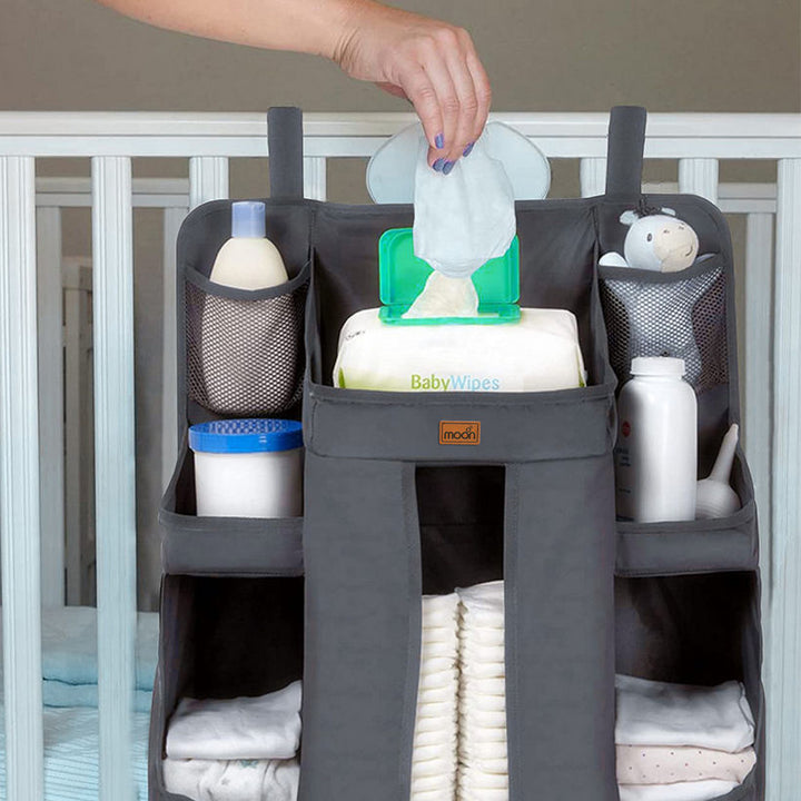 Moon Baby Crib Organizer- Light Grey