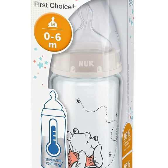 NUK First Choice+ Anti-Colic Baby Bottle – Winnie the Pooh, 300ml