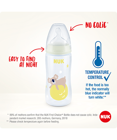 NUK First Choice+ Night Baby Bottle with Temperature Control – 300ml