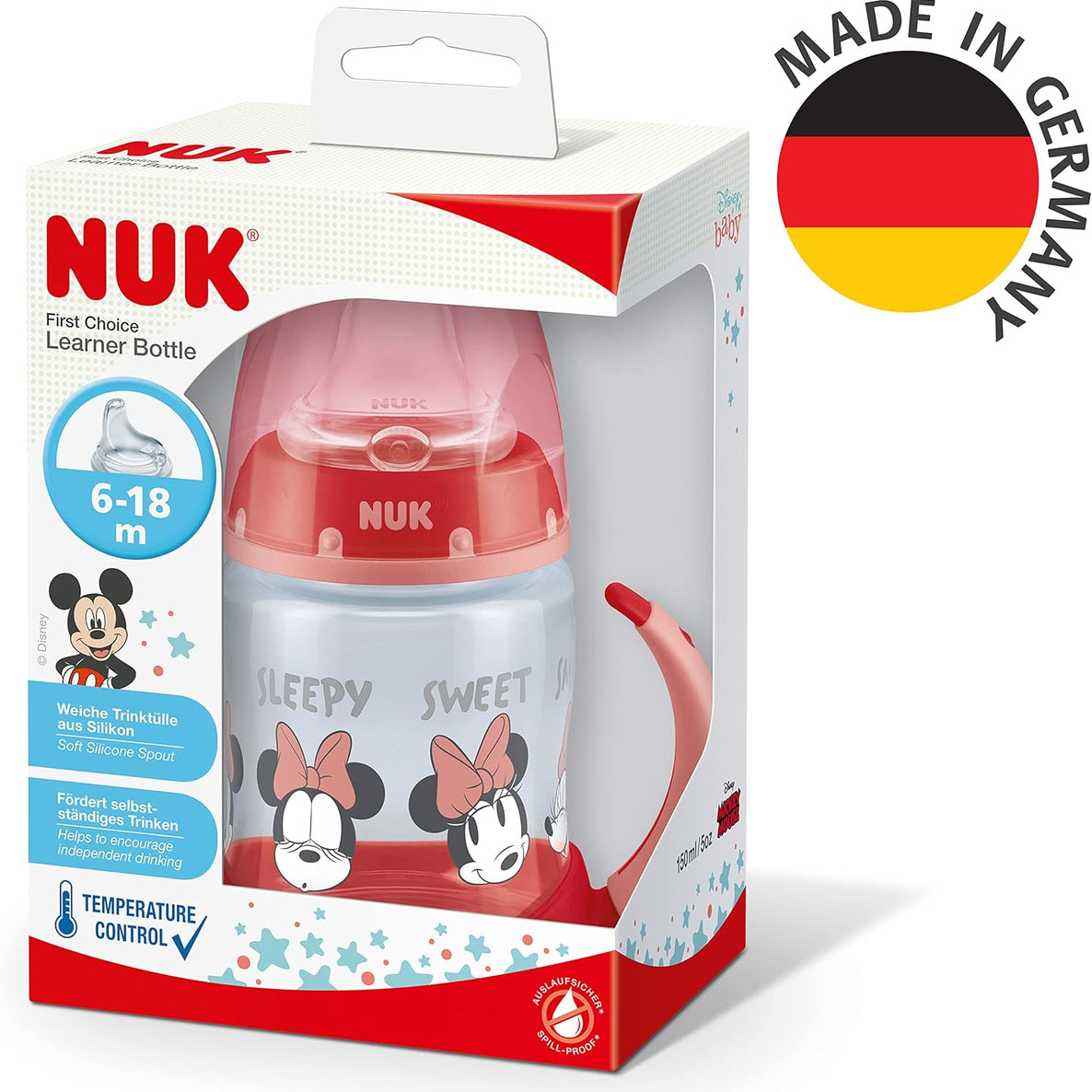 NUK Learner Bottle PP 150ML – Mickey Red
