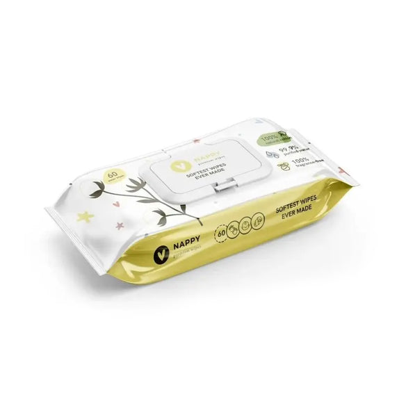 Nappy premium natural cotton water wipes