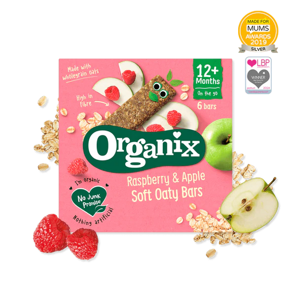 Organix Raspberry & Apple Organic Soft Oaty Bars - MamaApp