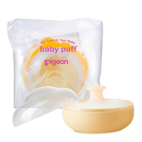 MamaApp Pigeon Powder Puff with Case Yellow