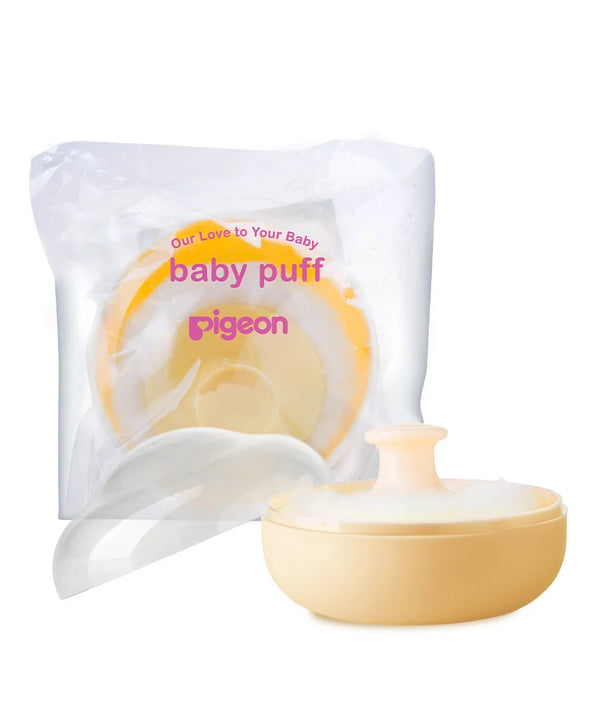 MamaApp Pigeon Powder Puff with Case Yellow