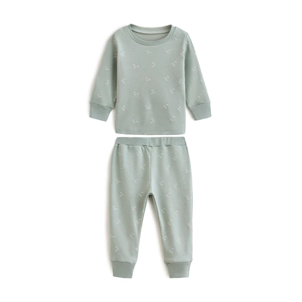Loom Knits Pijama Set - Gray/Green