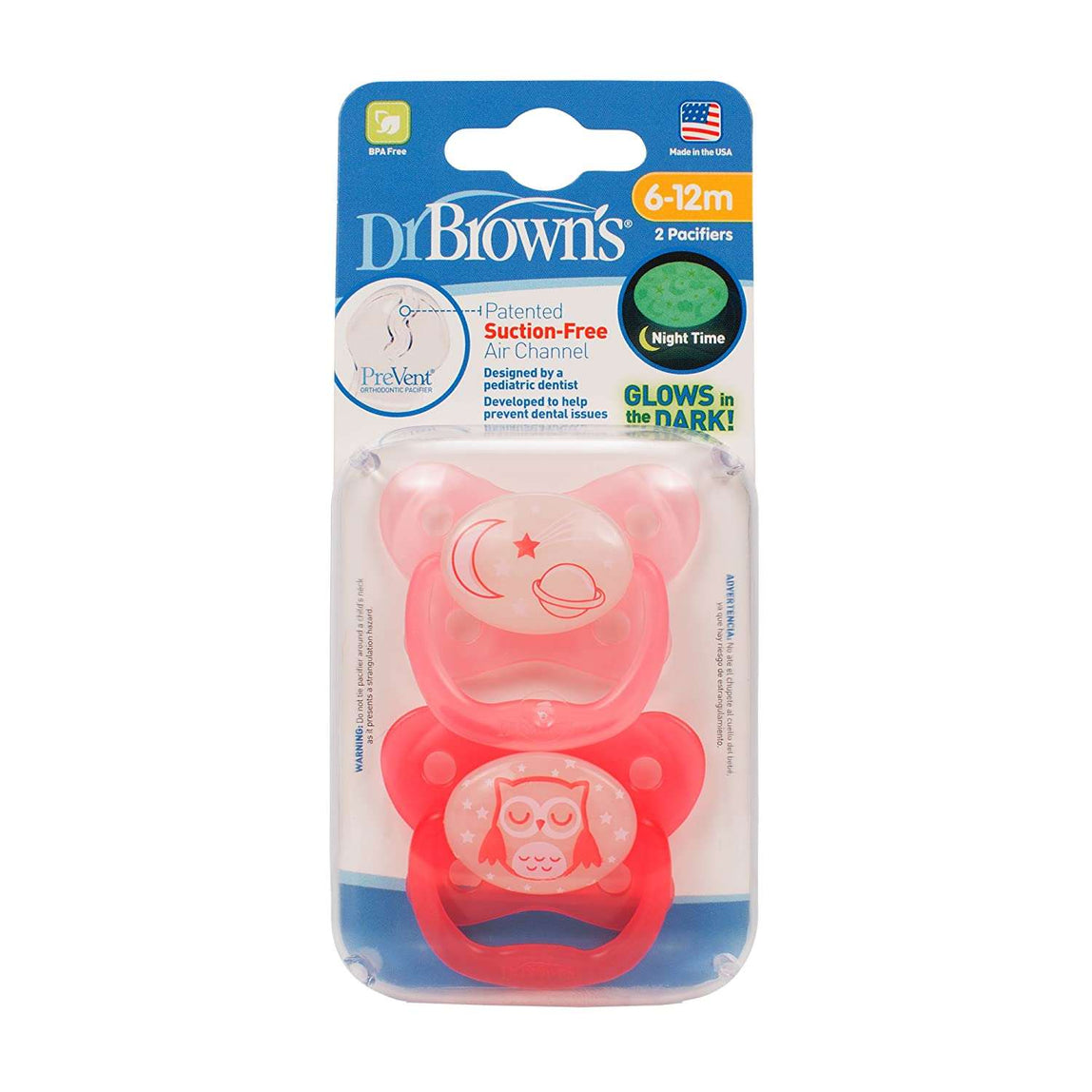 Dr. Brown's Prevent Glow in the Dark Butterfly Shield Pacifier Stage 2 - MamaApp