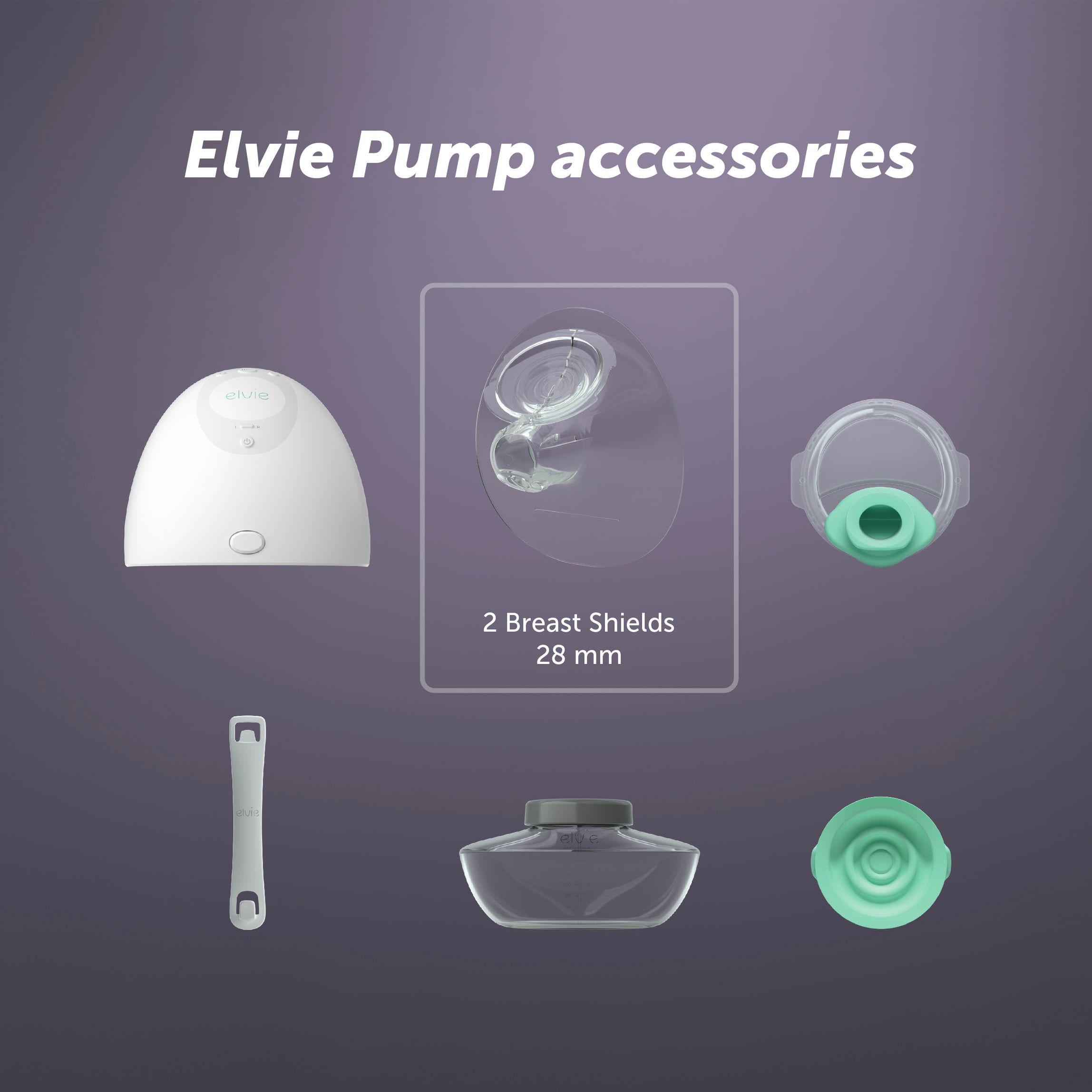 Elvie pump breast shield 28mm 2 pack