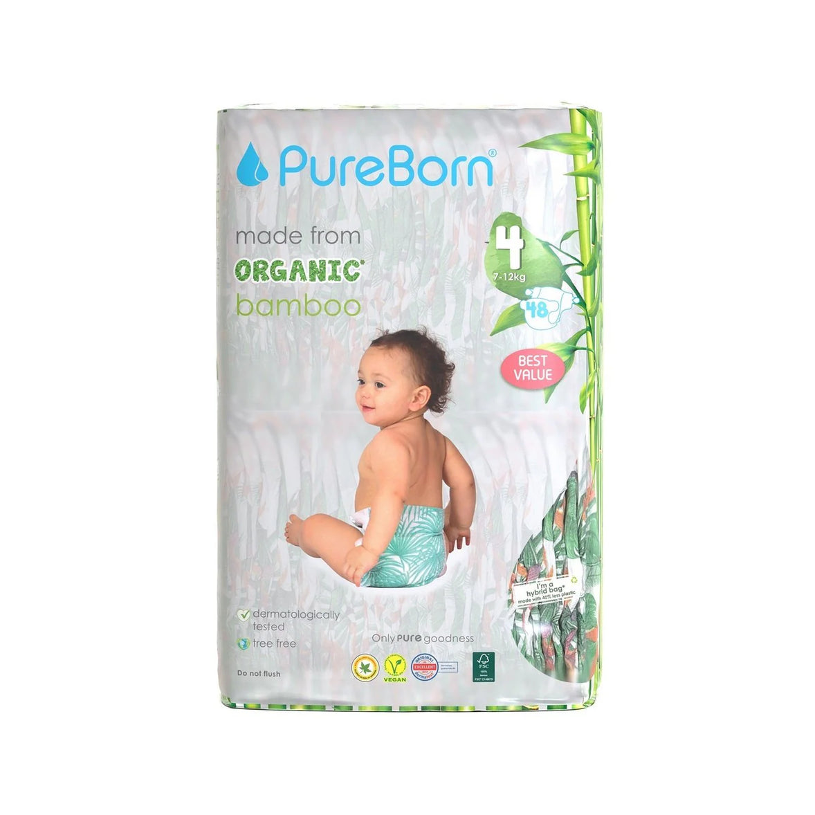 Pure Born Organic Bamboo Diapers #4
