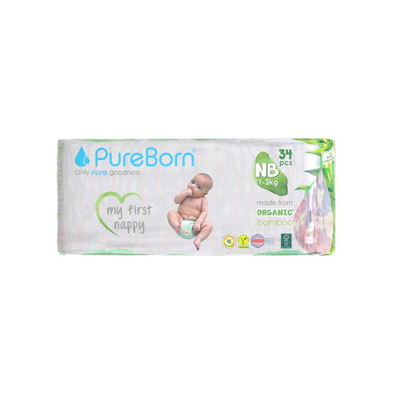 Pure born organic bamboo baby diapers no 1 34 for new born copy