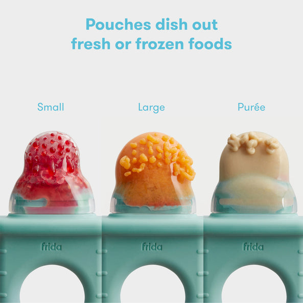 Frida Baby Push Pop Feeder – Safe Silicone Food Feeder for Babies (1-Pack, Teal)