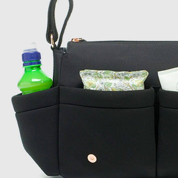 Storksak Stroller Organiser Bag Luxe - Black Scuba - MamaApp