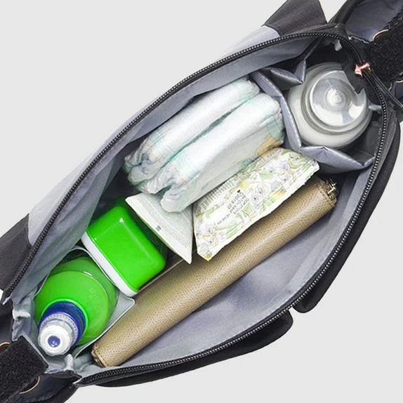 Storksak Stroller Organiser Bag Luxe - Black Scuba - MamaApp