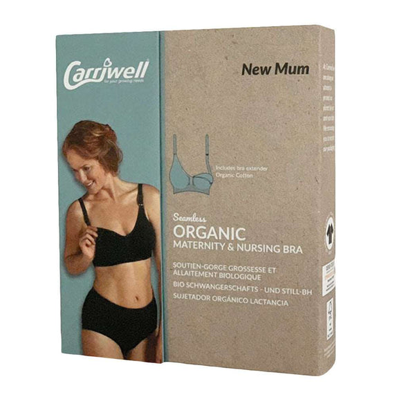 Carriwell Seamless Organic Maternity & Nursing Bra - Black - MamaApp