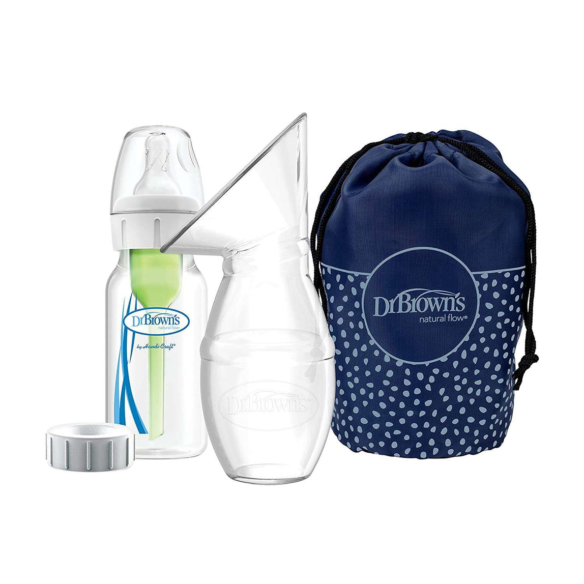Dr. Brown's Silicone Breast Pump with Options + Anti-Colic Bottle and Travel Bag - MamaApp