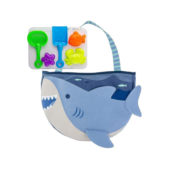 Stephen Joseph Beach Tote with sand toy play set -Shark - MamaApp