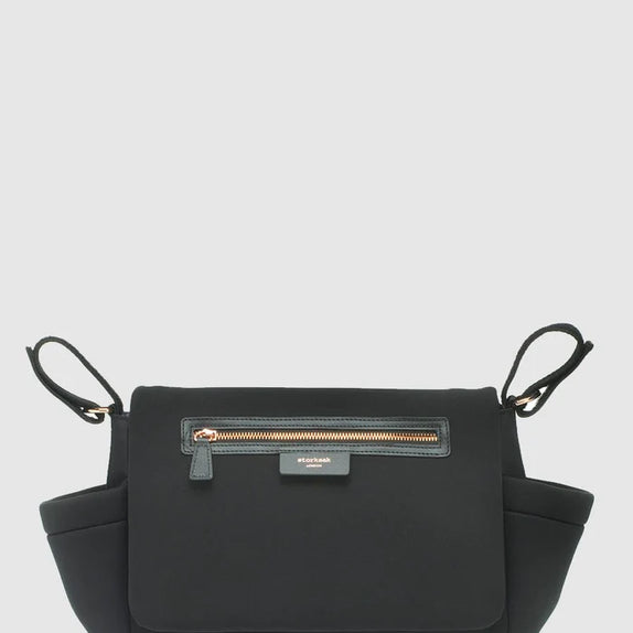 Storksak Stroller Organiser Bag Luxe - Black Scuba - MamaApp