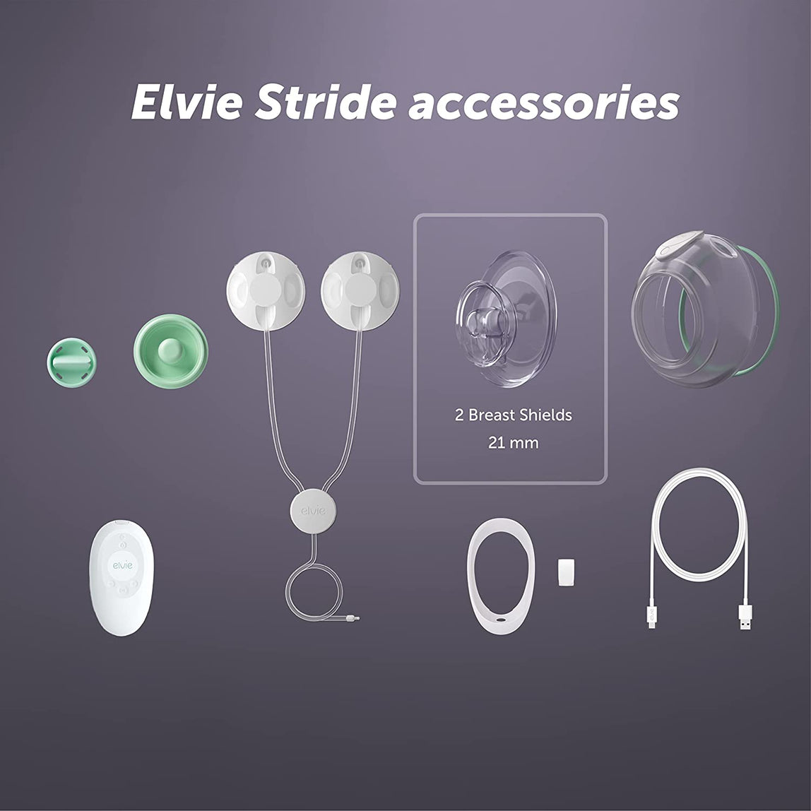 Elvie stride breast shield 21 mm 2 pack