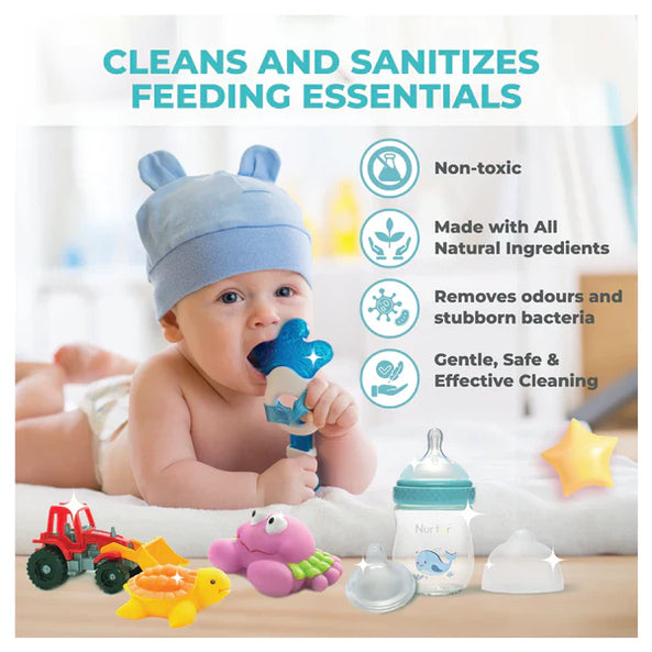 Nurtur Organic Baby Bottle & Accessories Liquid Cleanser Alcohol-Free, 500ml (2 Pack)
